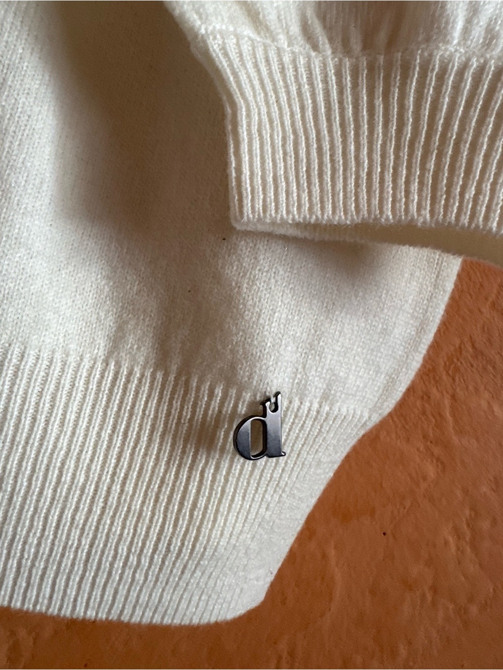 Dixie Italy 100% Wool Off White Polo Sweater Size S - Picture 2 of 8